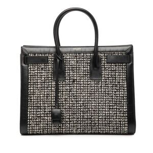 Saint Laurent Small Tweed Houndstooth Sac De Jour Satchel